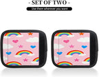 2 Pack Luggage Handle Wrap with Travel Tags - Non-Slip Protective Cover Soft Handle Grips Covers for Suitcase(Rainbow Cloud Star)