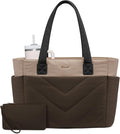 LOVEVOOK Tote Bag for Women, Puffer Work Travel Handbag with Zipper for Teacher Nurse, Quilted Cute Laptop Shoulder Gym Bag