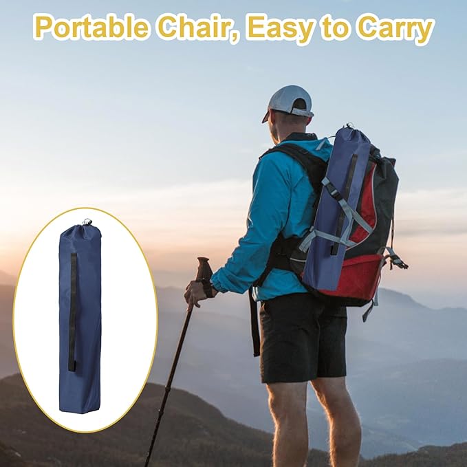 Camping Chair 2 Pack Portable Folding Chair, Supports 300lbs, Lightweight Stable Outdoor Chair for Camping Hiking Fishing Beach Travel Picnic, Compact Collapsible Camping Seat, Midnight Blue