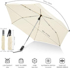 Compact Travel Umbrella for Purse - Flat Handle, Waterproof for Light Rain