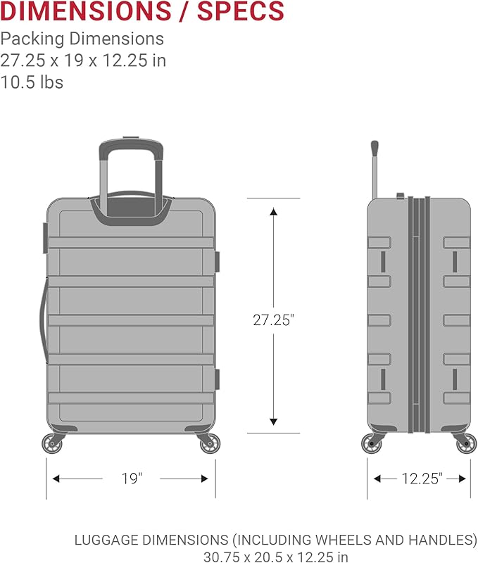 SwissGear 7366 Signature Hardside Expandable Luggage with Spinner Wheels, TSA Lock, Green, Checked-Large 27-Inch