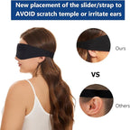 ALASKA BEAR Sleep Mask for Side Sleepers Patented Design, Cup-Shaped and Extra-Soft, 100 Blackout Eye Mask Shades Cover for Men and Women Home or Travel, Machine Washable, Black