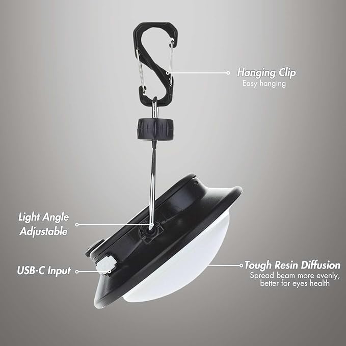 Gen 2 Pro 3000LM UFO Camping Lantern Rechargeable, Portable Tent Light, 200h Runtime, Waterproof for Camping, Canopy, Vendor, Emergency, Outage