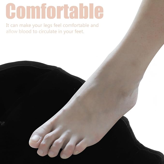 OUNONA Airplane Foot Hammock Portable Footrest Foot Hanger Travel Footrest Black for Airplane and Office Use