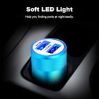 FiveBox Fast Car Charger, Quick 5.4A/30W Dual USB, QC 3.0 & 2.4A, Compatible Samsung Galaxy S23 S22 S21 S20 S10 S9 S8 Note, iPhone, Blue, Minimalist Style