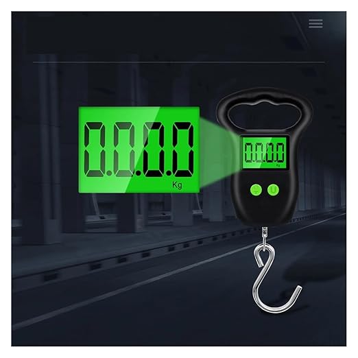 Portable Hand Held Digital Luggage Scale, 50kg/10g Hanging Scale with Hook and Measuring Tape – for Travel, Fish, and Parcels(Big Hook)