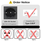 Yinleader Voltage Converter 800W Step Up/Down Transformer 110/120V to 220/230/240V for use European, UK and More Overseas appliances in The US/CA/MX [110V US Power Cord Included Only, No 220V Cord]