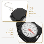 Mechanical Luggage Scale 20kg Handheld Spring Mini Travel Suitcase Scale with Measuring Tape for Fishing and Parcel Weighing