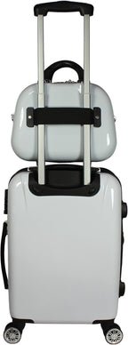 World Traveler VentureX Airline Approved 2-Piece Carry-On Luggage Set – Lightweight Hardside Polycarbonate Suitcase with Spinner Wheels - Butterfly