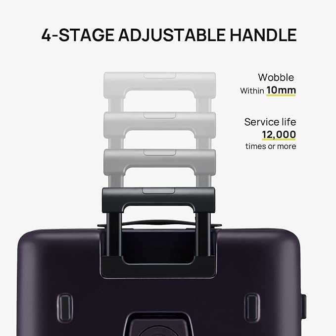 NINETYGO Carry On Luggage 22x14x9 Airline Approved, 20 Inch Suitcase with Front Compartment, Lightweight PC Hard Shell, Cup Holder, Clamshell, TSA Lock, Spinner Wheels (Blackcurrant Oolong)