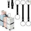 3 PCS Luggage Straps, for Suitcases TSA Approved Adjustable Luggage Connector Straps，with Elastic Thick Rope for Connecting Suitcases and Bags Stably with Strap Buckle and Bottle Buckle Clip, Black