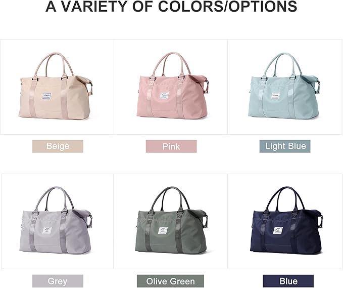 HYC00 Travel Duffel Bag,Carry-on Overnight Weekender Bags for Women,Sports Tote Gym Bag with Wet Pocket