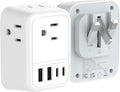 US to UK Plug Adapter, Foldable UK Travel Adapter with 4 AC Outlets 4 USB Ports(2 USB C), Type G Power Adapter for USA to Ireland England British Scotland London Hong Kong Singapore(1 Pack)