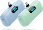 [2-Pack] Mini Portable Charger 5000mAh Power Bank,3A PD USB C Cell Phone Portable Power, LCD Display Battery Pack Compatible with iPhone 17/17 Air/16/16 pro/15/15 pro Max/Android/Samsung/Moto/LG etc