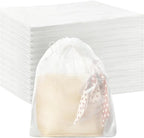 Berlune 200 Pcs Dust Bag for Purse Travel Shoe 19.7 x 15.8 Inches Non Woven Fabric Handbag Storage Organizer Breathable Dust Bag with Rope for Storing Shoes Boots, White