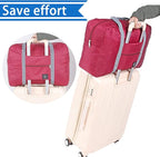 Foldable Travel Duffel Bag Tote Carry on Luggage Bag Spirit Airlines Personal item Sports Gym Bag Water Resistant Weekender Overnight Bags for Women and Men (Red)