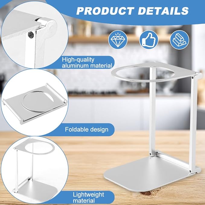 Pour Over Coffee Dripper Stand, Portable Espresso Machine Stand Foldable Aluminum Coffee Dripper Station for Coffice Home Camping