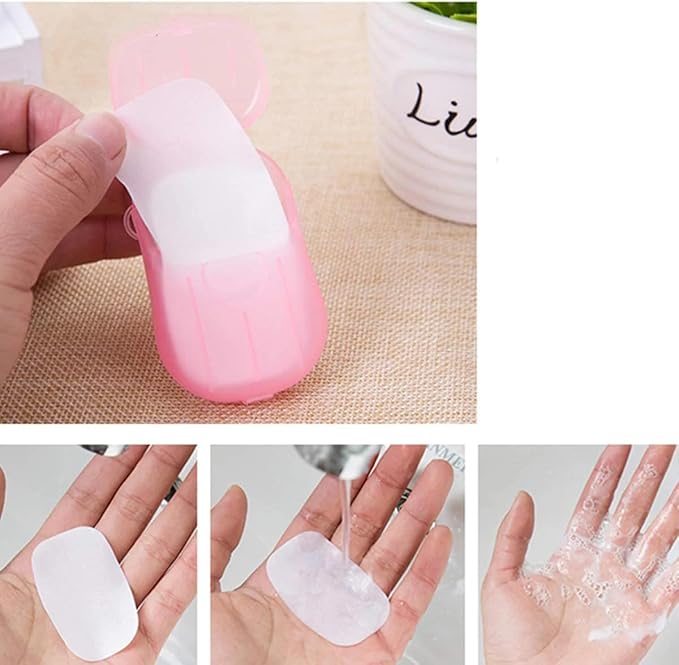 6Pcs Colorful Soap Sheets for Traveling,Portable Soap Paper, Effectively Cleans Stains, Suitable for BBQ, Camping, Hiking, Traveling，Personal Care， Camping Soap and Shampoo
