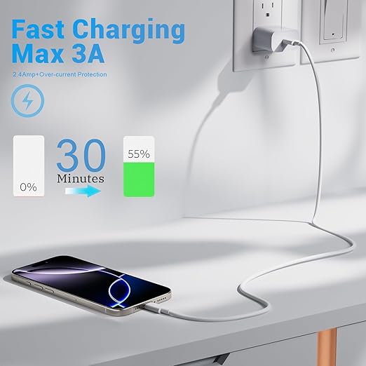 5Pack(3/3/6/6/10FT) USB C to Lightning Cable [Apple MFi Certified] iPhone Fast Charger Power Delivery Type C Charging Cord Compatible with iPhone 14 13 12 11 Pro Max X XS XR 8 7 6s Plus SE iPad,White