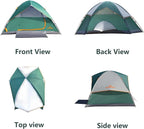ASFANES Sundome Camping Tent with Rainfly, 2/4/6/10 Person Tent Sets Up in 10 Mins, Weatherproof Shelter for Camping, Festivals, Backyard, Sleepovers, & More