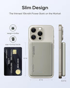 Kuulaa 10000mAh Magsafe Battery Pack 0.47IN Ultra Slim Magnetic Portable Charger Wireless Magsafe Power Bank Compatible with iPhone 16/15/14/13/12 Series
