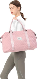 HYC00 Travel Duffel Bag,Carry-on Overnight Weekender Bags for Women,Sports Tote Gym Bag with Wet Pocket