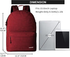 SUPACOOL Casual Laptop Backpack for Men and Women, Backpack with USB Charging Port(Garnet set)