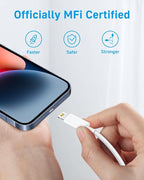 CXX 10FT Charger for iPhone 20W Fast Charging [MFi Certified, 2-Pack] USB-C PD Block & Extra Long Cable Compatible with iPhone 14/13/12/11/Pro/Plus/Max/Mini/SE, iPad & More