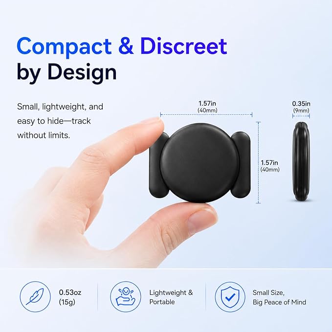 Mini Magnetic GPS Tracker for Vehicles IP65 Waterproof Real-Time Hidden Tracking Device Compatible with Android Only, Anti-Theft Car Tracker for Truck, Motorcycle, Assets（Android Only）