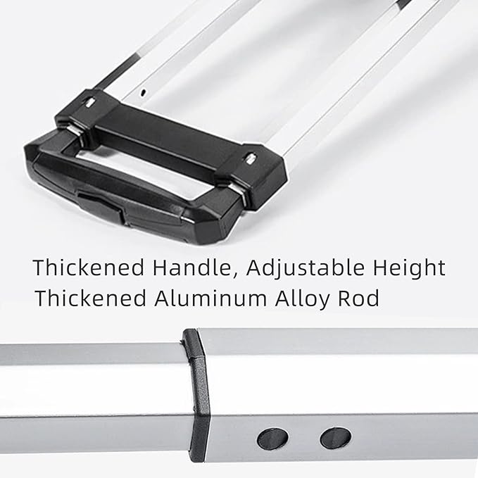 Backpack Trolley, Wheeled Cart Aluminum Alloy,Luggage Cart with 2 Large Tank Wheels,Folding Hand Truck with Luggage Straps for Bags,Lunch Backpack,Golf Bag,Teenagers,Adults,School,Travel
