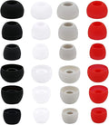 12 Pairs Silicone Replacement Earbud Ear Buds Tips Compatible with 3.8mm to 5.5mm Nozzle Earbuds Earphones, S/M/L White/Black/Silver/Red