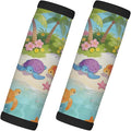 2 Pack Luggage Handle Wrap with Travel Tags - Non-Slip Protective Cover Soft Handle Grips Covers for Suitcase(Island Turtles)