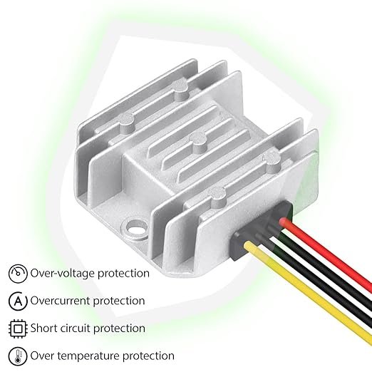 LeMotech DC 8-40v to 12v Converter 3A 36W Step Down Converter Voltage Reducer IP68 Waterproof Transformer for Golf Cart Truck Boat Vehicle