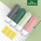 ME.FAN Travel Bottles for Toiletries, TSA Approved 3oz Travel Size Containers, Silicone Squeezable Portable Split Bottle, Travel Accessories for Conditioner, Shampoo, Lotion- 4 Pack Morandi