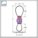 Lewis N Clark 3X Security Lock TSA Luggage Locks for Suitcases, Carry On, Laptop Bag, Set Combo to Create Secure Padlock for Travel, Vacation, Business, or Backpacking, Purple, 1 Pack