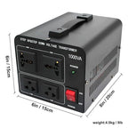 Yinleader 1000W Voltage Converter Transformer(110V to 220V OR 220V to 110V) 1000 Watt Step Up/Down Converter 110/120 Volt - 220/240 Volt w/US Power Cord,Circuit Breaker Protection