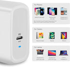 Amazon Basics 65W One-Port GaN USB-C Wall Charger with Power Delivery PD, Foldable Plug, Portable, Fast Charging for Laptops, Tablets & Phones, White