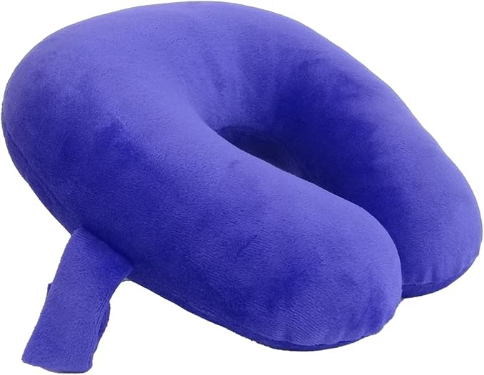Wolf Essentials Kids Travel Neck Pillow - Cozy Soft Microfiber, Compact Design for Airplane, Car Seat, or Toddler Travel Support – Purple