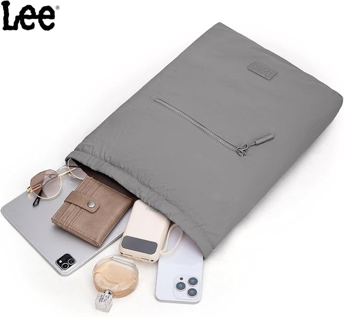 Lee Drawstring Backpack Bag Lightweight Small Gym Swim Beach Bag Water Resistant Sports Sackpack for Men Women, LEE48-002DGY