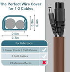 ZhiYo Wire Covers for 2 Cords, Wire Hider on Wall Mounted, Cord Cover Kit, Cable Cover Paintable, Cable Concealer for Extension Cord, Ethernet Cable, Speaker Wire Hider, Brown W0.7in H0.4in