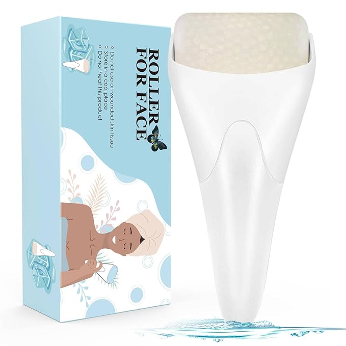 Fronnor Ice Roller for Face,Eyes,Facial Massager Tool,Soothing Skin Care Tool,Cooling Skincare Device for Puffiness,At-Home Spa Gift for Women(White)