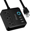 GHome Smart Power Strip with 3 WiFi Outlets & 3 USB, Alexa & Google Home Compatible, ETL Listed Surge Protector Power Strip, App & Timer Control, Ideal for Lamps, Coffee Makers & Office (2.4GHz Only)