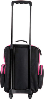 Lillian Vernon Personalized Rolling Luggage for Kids, 5-Pocket Hot Pink & Zebra Print Design Suitcase Set With Clip-On Pouch, Customizable Girls Travel Carrier on Wheels, 5.5" W x 12" L x 18" H