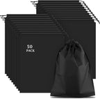 50 Pack Shoe Bags for Travel, 15.7" x 11.8" Black Travel Shoe Bags for Packing, Large Waterproof Portable Drawstring Travel Shoe Storage Bag Travel Essentials Women for and Men