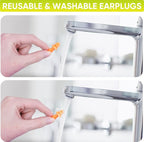 TICONN 48 Pairs Reusable Silicone Ear Plugs for Sleeping Noise Cancelling, Individually Wrapped 25dB NRR Corded Earplugs for Study Concentration Travel (48 Pairs)