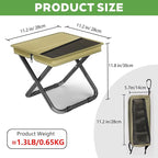 2-in-1 Collapsible Camping Stool & Sling Bag / 220LB Load Capacity Folding Portable Fishing Stool/Collapsible Stool for Camping, Hiking, Fishing, Gardening & Beach Outdoor Activities