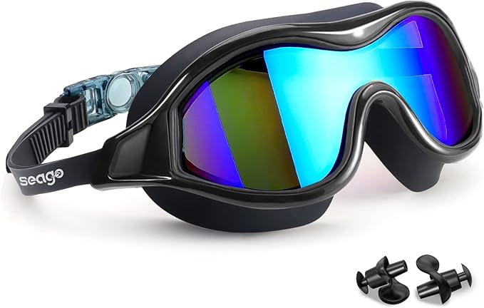 Swim Goggles No Leaking Anti-Fog Pool Goggles Swimming Goggles for Adult Men Women Youth, UV Protection 180° Clear Vision