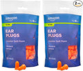 Amazon Basic Care Soft Foam Earplugs, 100 Count 50 Pair (Pack of 2)