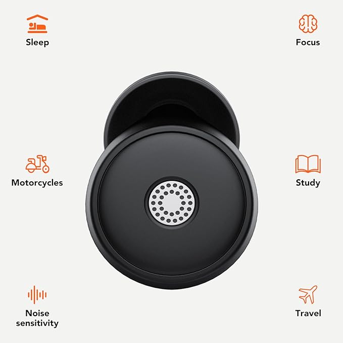 Ear Plugs for Sleeping Noise Cancelling, 45dB Soft Earplugs for Concert, Reusable Ear Plugs for Noise Reduction with Case & 8 Eartips, for Sleeping, Concert, Working, Studying, Traveling (Black)