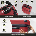 Kenneth Cole REACTION Out of Bounds Lightweight Hardshell 4-Wheel Spinner Luggage, Scarlet Red, 2-Piece Set (20" & 28")